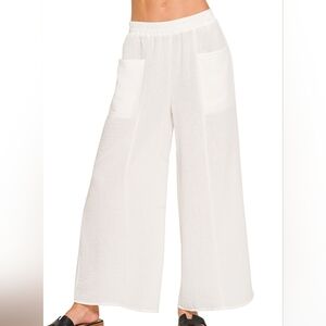 Zenana Outfitters Cream Wide-Leg Pants